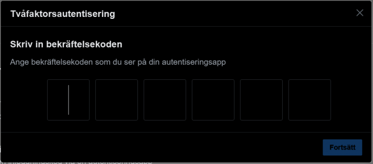 Bekräfta tvåfaktorsautentisering på Facebook